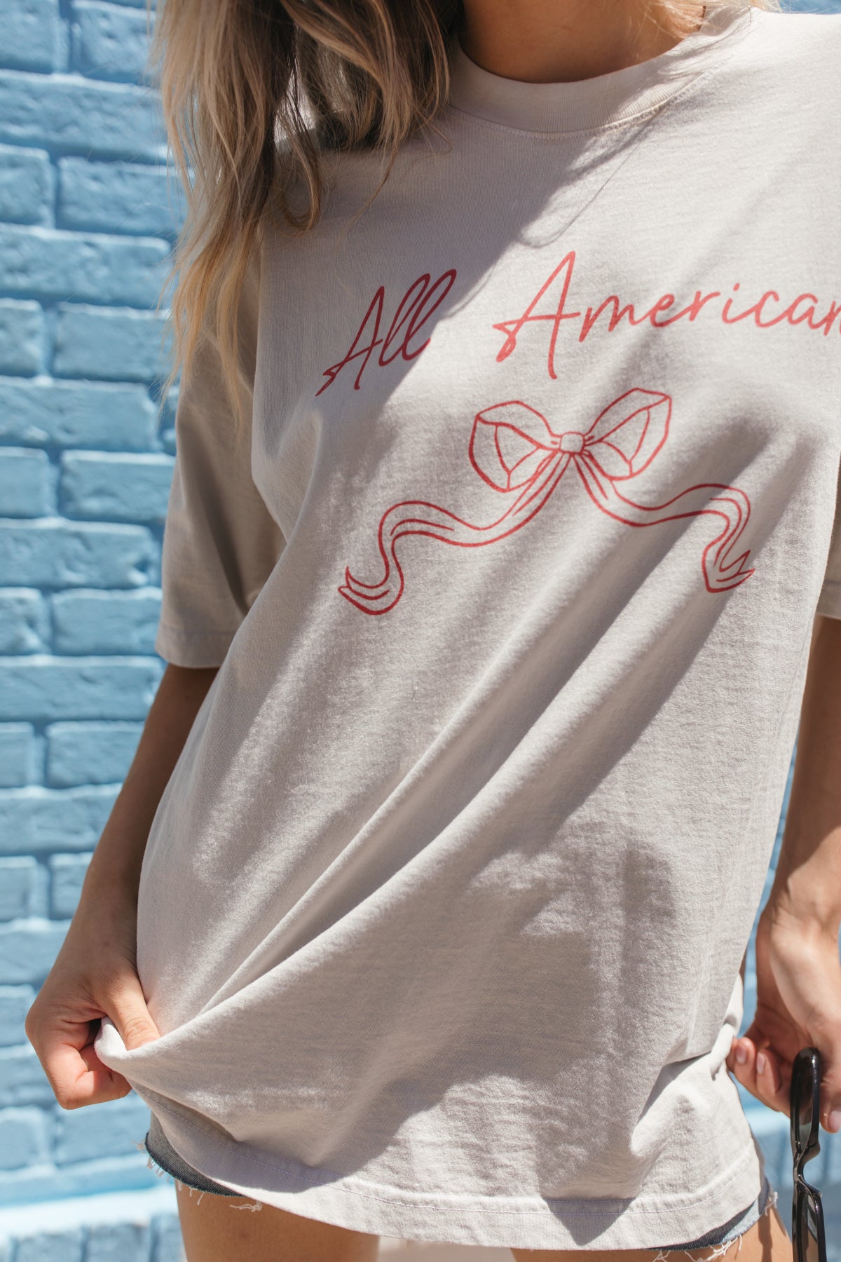 All American Tee, alternate, color, Gray