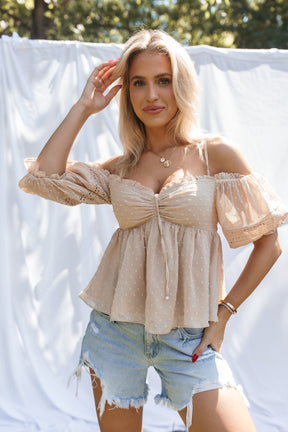 Ariella Blouse, alternate, color, Tan