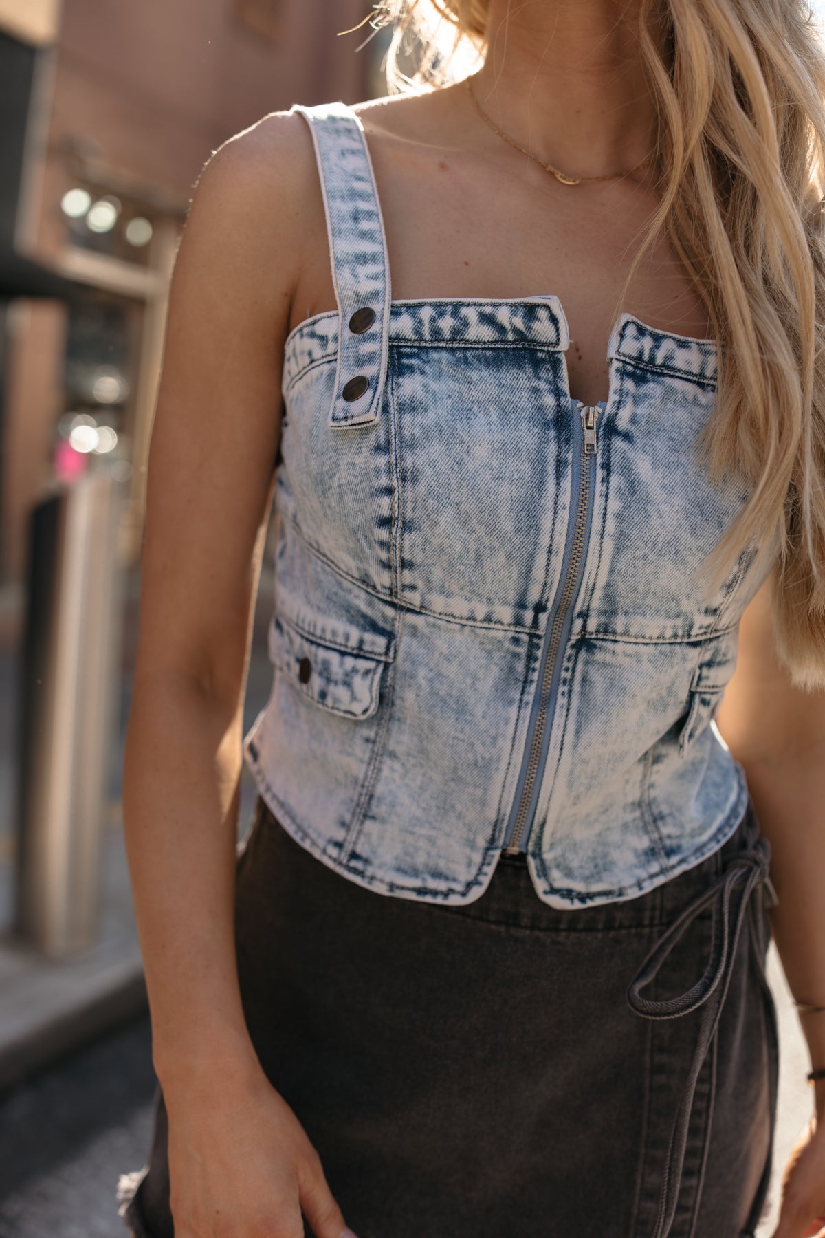 Emerson Denim Top