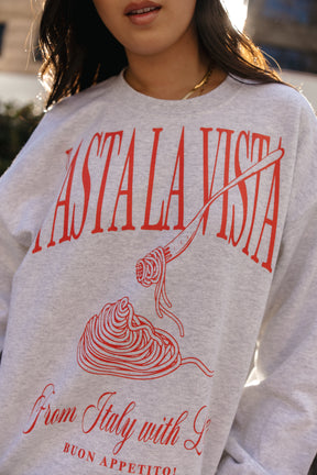 Pasta La Vista Sweatshirt, Alternate, Color, Light Heather Grey