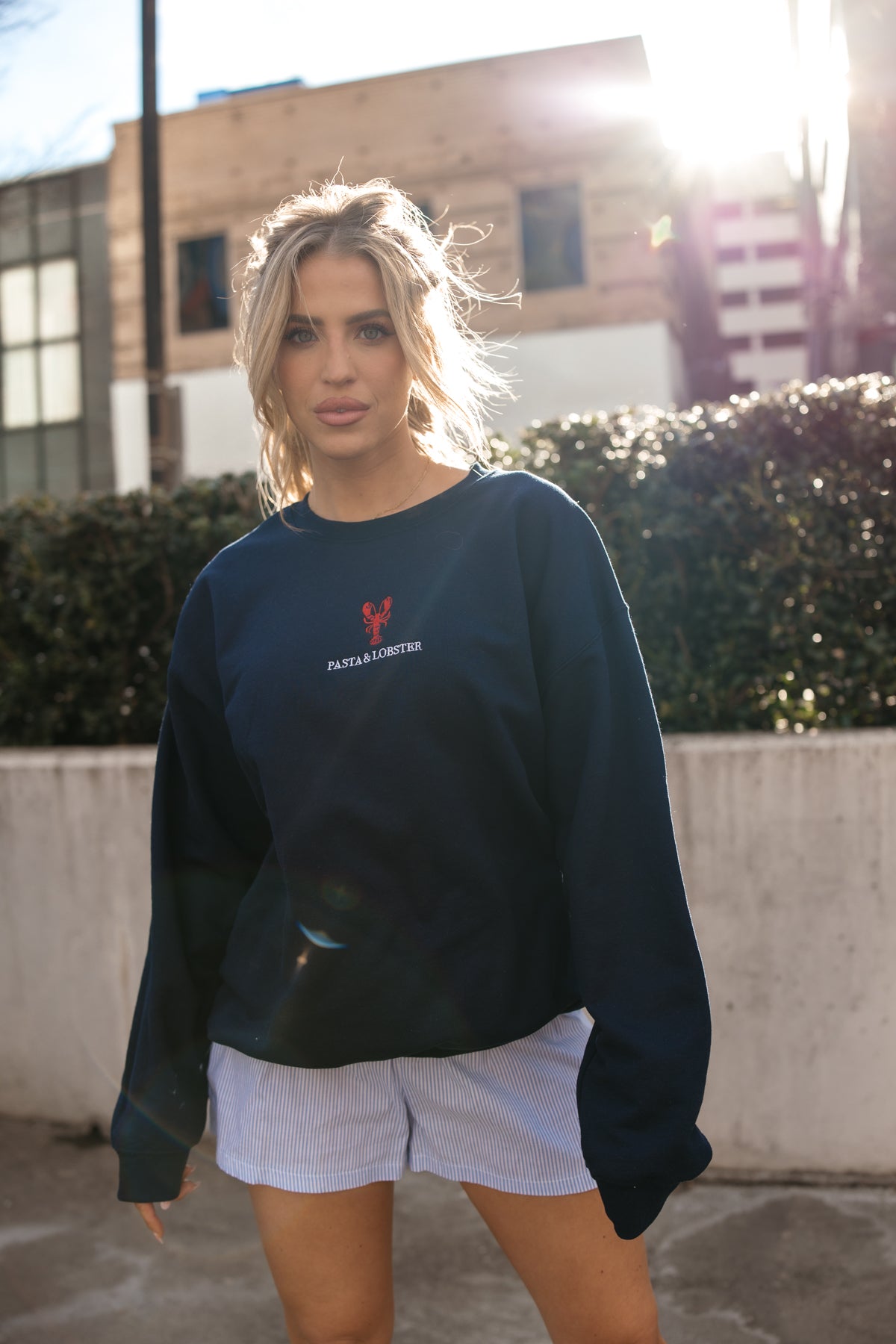 Pasta & Lobster Sweatshirt, Alternate, Color, Navy