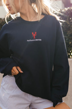 Pasta & Lobster Sweatshirt, Alternate, Color, Navy