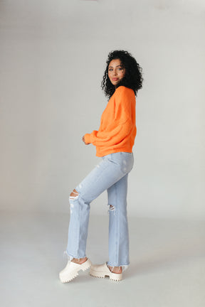 Kyle Sweater, alternate, color, Neon Orange