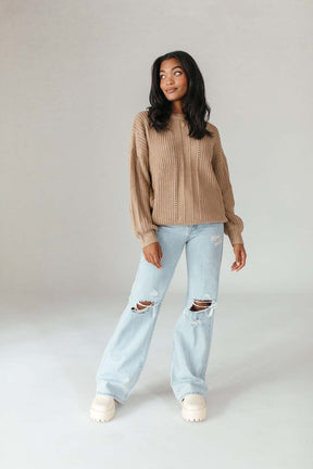 Sofia Knit Sweater, alternate, color, Taupe