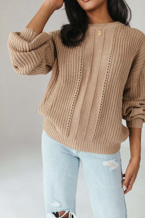 Sofia Knit Sweater, alternate, color, Taupe