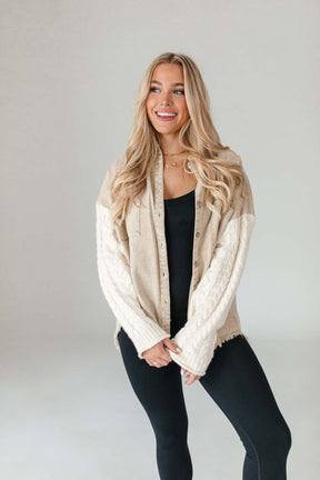 Quinn Khaki Contrast Shacket,alternate,color,Khaki