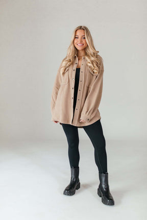 Graycee Taupe Shacket, alternate, color, Taupe