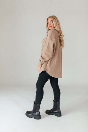 Graycee Taupe Shacket, alternate, color, Taupe