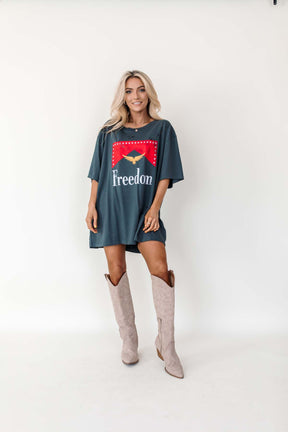 Freedom Slate Distressed Graphic Tee, alternate, color, Slate