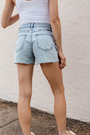 Asymmetrical Denim Shorts, alternate, color, Lightwash Denim