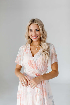 Natalia Floral Maxi, alternate, color, Peach