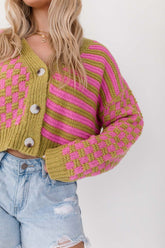 Ryder Knit Button Down, Alternate, Color, Bubblegum/Kiwi