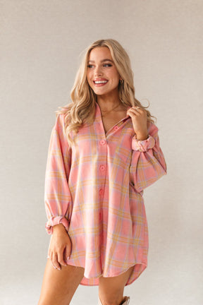 Keaton Plaid Tunic, alternate, color, Pink