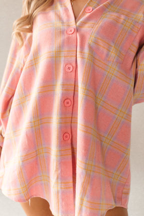 Keaton Plaid Tunic, alternate, color, Pink