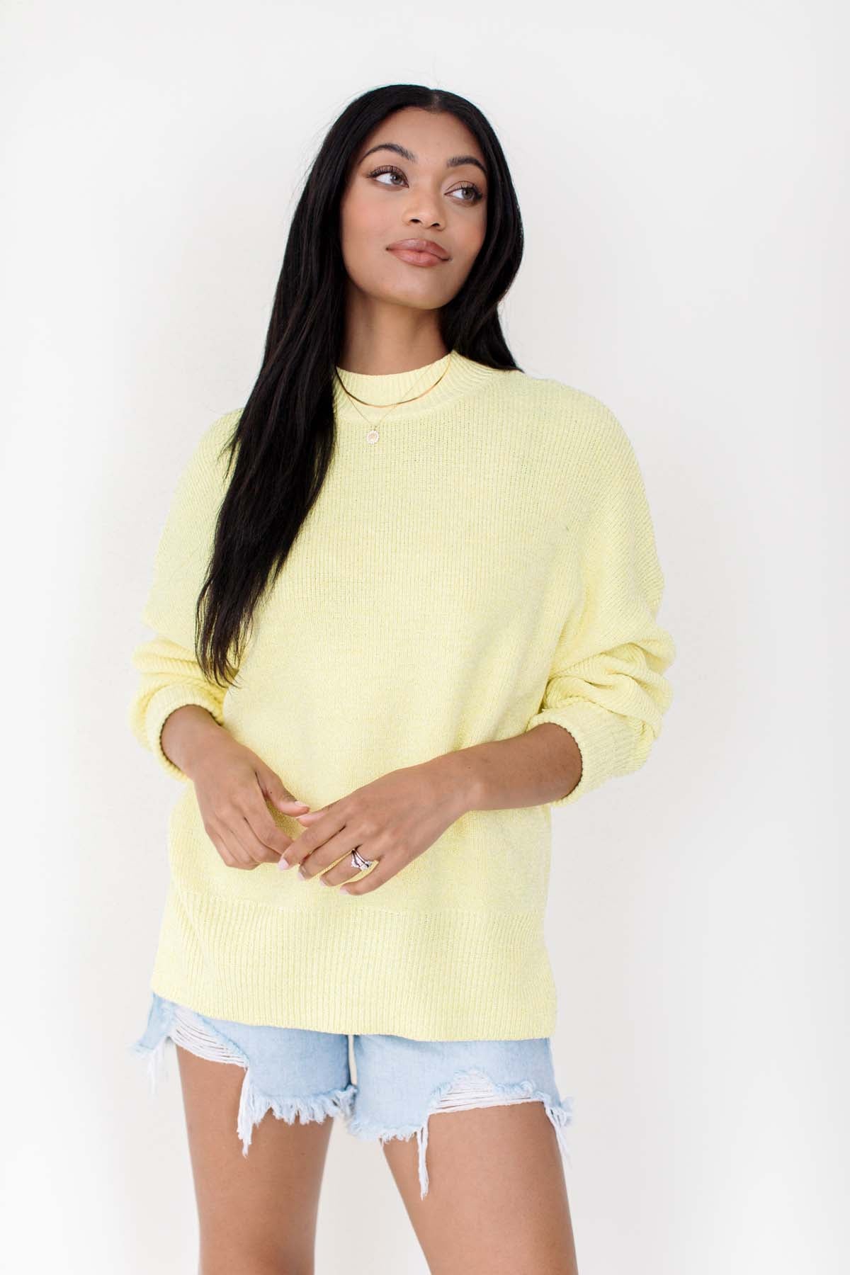 Cole Lemon Lightweight Sweater, alternate, color, Lemon