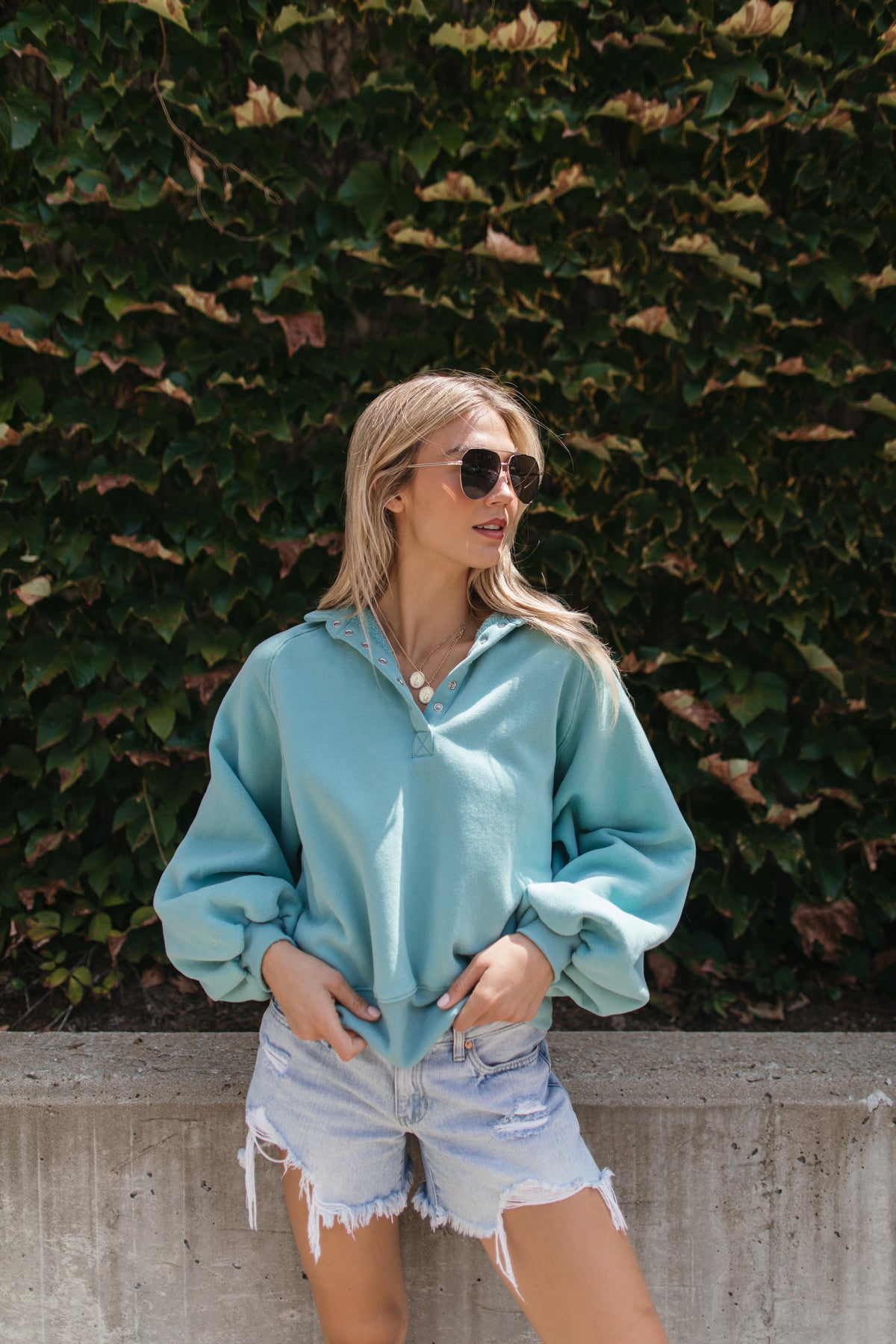 Charlie Teal Pullover, alternate, color, Teal