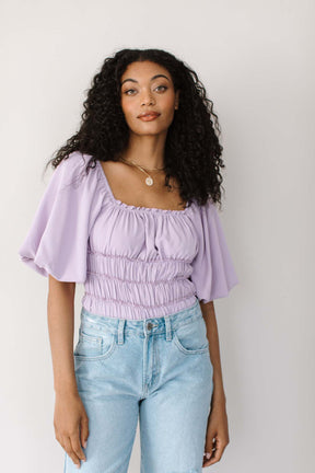 Ellory Smocked Bodysuit, alternate, color, Lavender