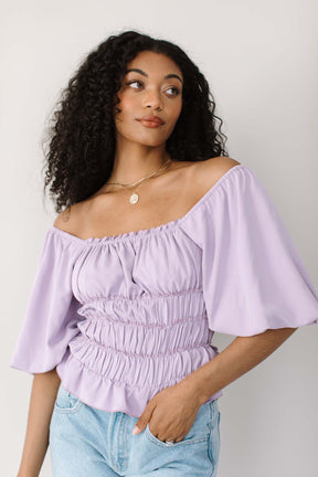 Ellory Smocked Bodysuit, alternate, color, Lavender