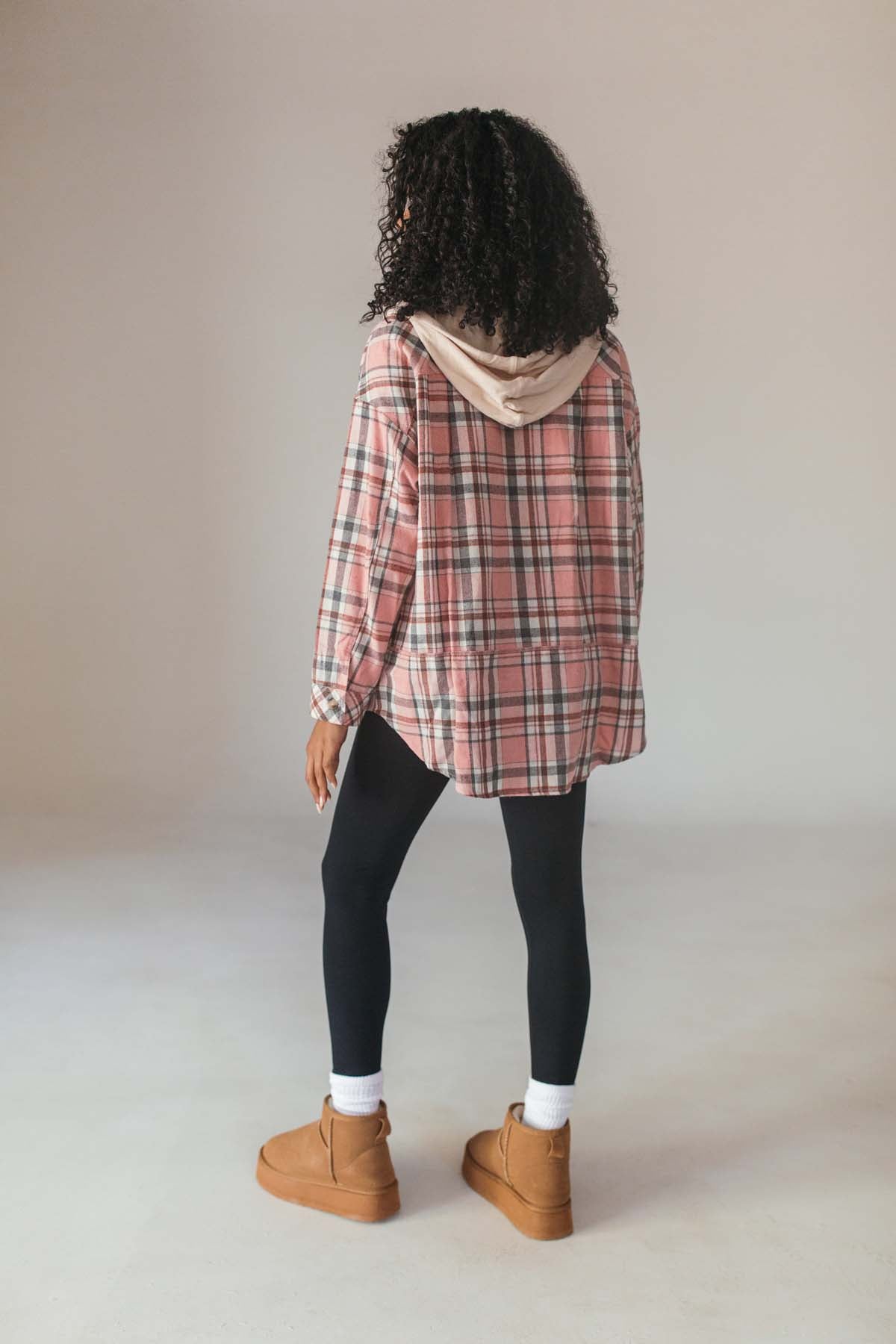 Kira Hooded Flannel, alternate, color, Rose