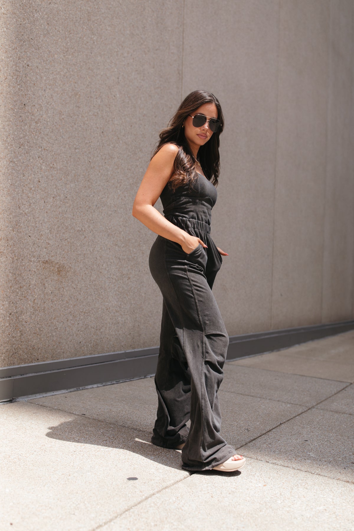 Dallas Jumpsuit, alternate, color, Charcoal