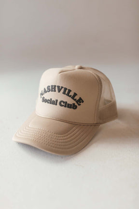Nashville Social Club Trucker Hat, Alternate, Color, Taupe