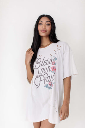 Bless Your Heart Graphic, alternate, color, Bone