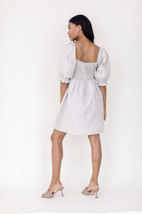 Embroidered Babydoll Dress, alternate, color, Taupe