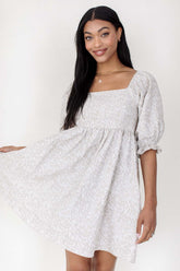 Embroidered Babydoll Dress, alternate, color, Taupe