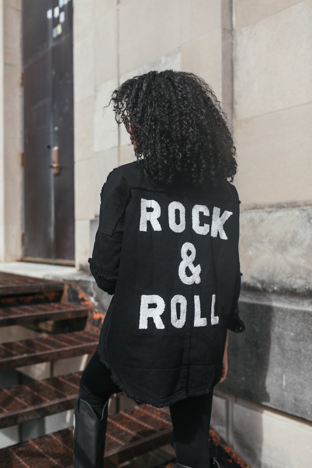 Black Rock & Roll Shacket, alternate, color, Black
