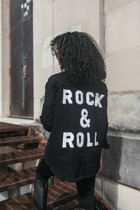 Black Rock & Roll Shacket, alternate, color, Black