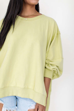 Journee Lime Sweatshirt, alternate, color, Lime