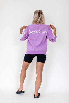 Don't Know, Don't Care Sweatshirt, alternate, color, Heather-Grey Lavender