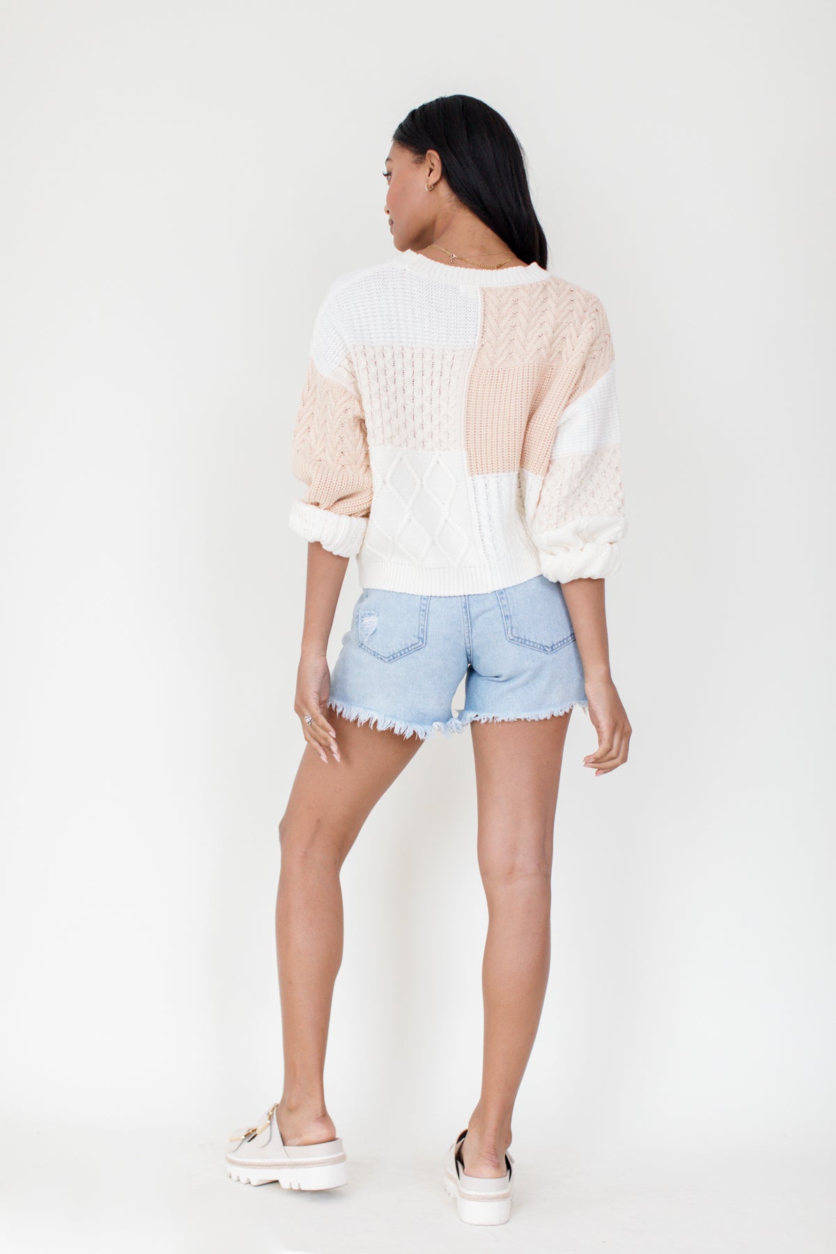 Mixed Up Lightweight Sweater, alternate, color, Cream Multi