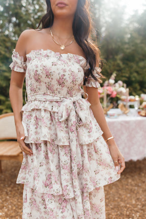 Isabelle Floral Maxi, alternate, color, Taupe