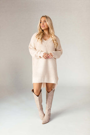 Distressed Knit Tunic, alternate, color, Taupe