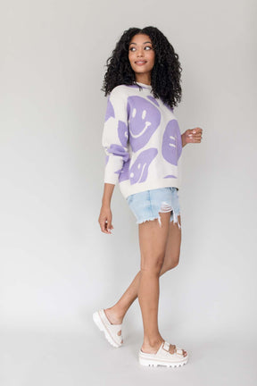 All Smiles Lilac Sweater, alternate, color, Lilac