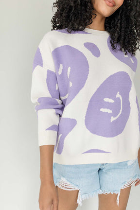All Smiles Lilac Sweater, alternate, color, Lilac