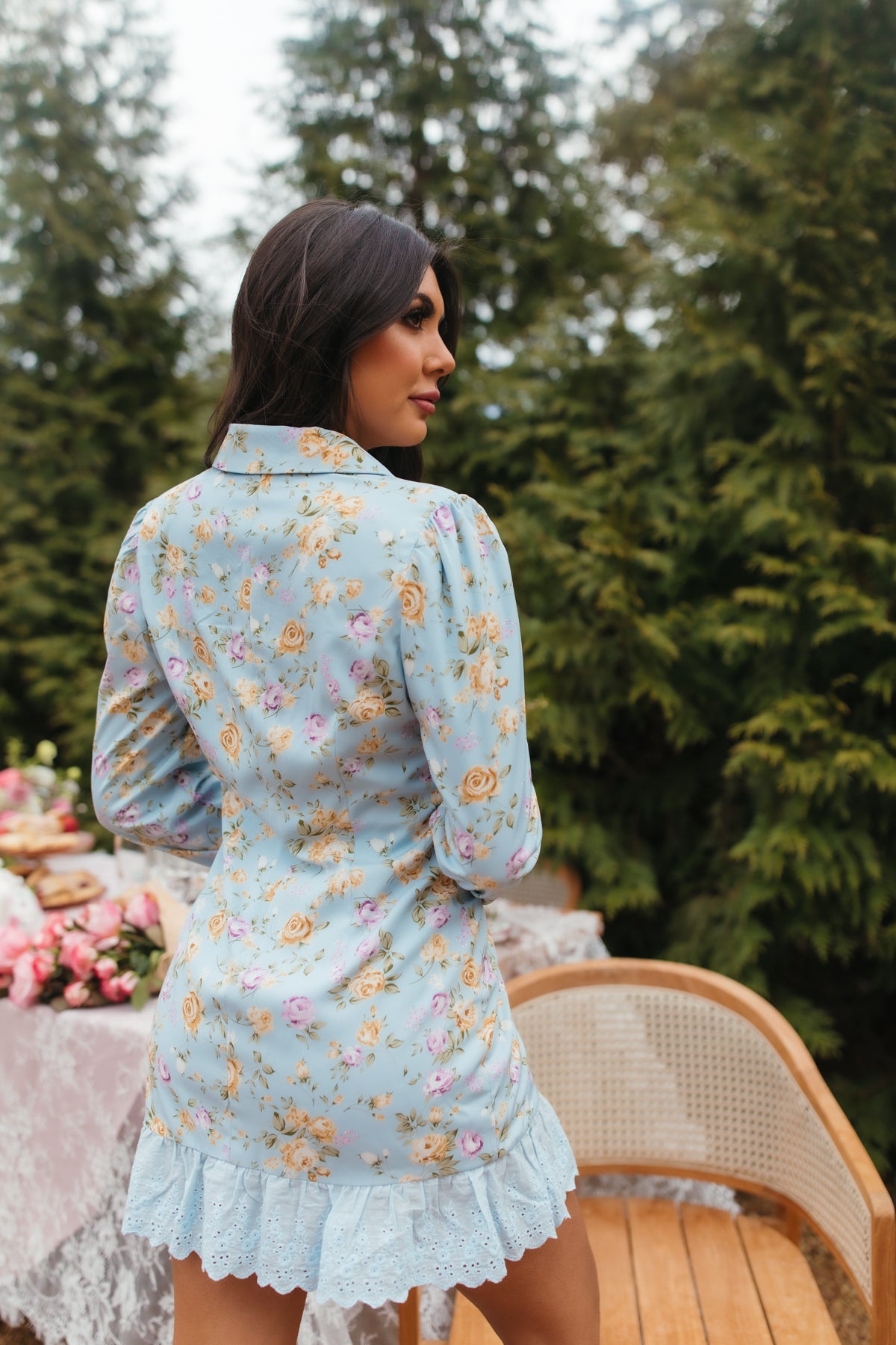 Floral Blazer Dress, alternate, color, Light Blue