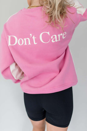 Don't Know, Don't Care Sweatshirt Bubblegum, alternate, color, Ivory - Bubblegum