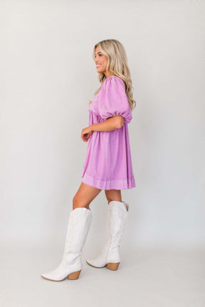 Kari Babydoll Dress, alternate, color, Orchid