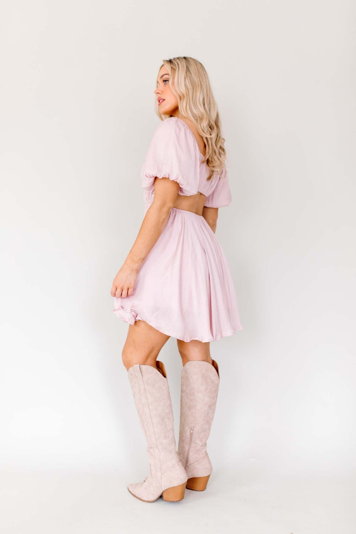 Alyssa Open Back Dress, alternate, color, Light Pink