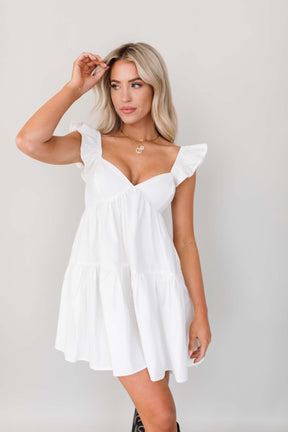 Eve Tiered Dress, alternate, color, White