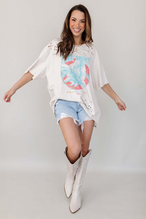 Free Spirit Distressed Graphic, alternate, color, Bone