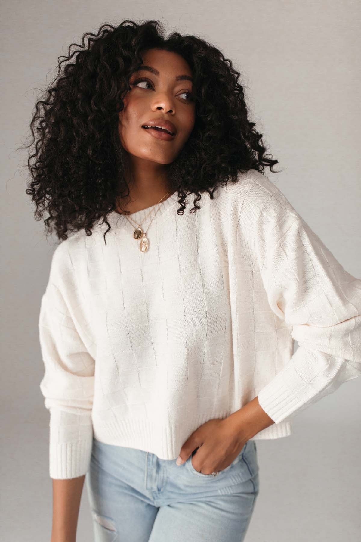 Alora Sweater, Alternate, Color, Ivory