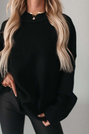 Lillian Black Lightweight Sweater, Alternate, Color, Black