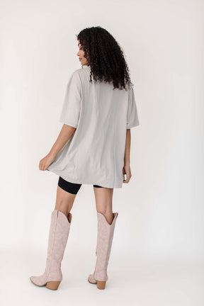 Tia Khaki Distressed Graphic Tee, alternate, color, Khaki