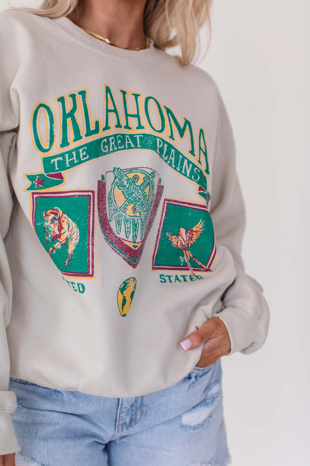 Oklahoma Sweatshirt, alternate, color, Ivory