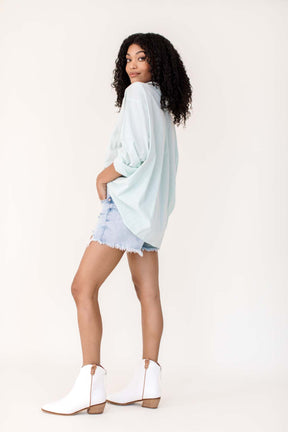 Sage Striped Button Down, alternate, color, Sage