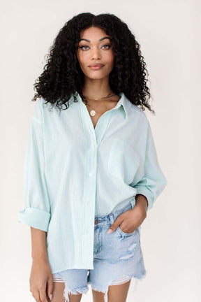 Sage Striped Button Down, alternate, color, Sage