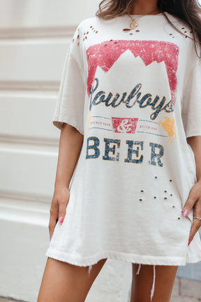 Cowboys & Beer Tee, alternate, color, Beige